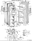 Section Diagram and Parts List for TFX24EFB  General Electric Refrigerator