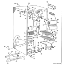 FREEZER SECTION Diagram and Parts List for TFX20DGB  General Electric Refrigerator