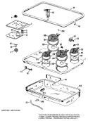 Section Diagram and Parts List for JP651B9C1  General Electric Cooktop