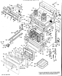 Section Diagram and Parts List for JBP26*F5  General Electric Range