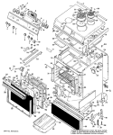 Section Diagram and Parts List for JSP28G*H1  General Electric Range