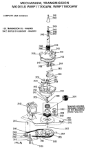 MECHANISM, TRANSMISSION Diagram and Parts List for WWP1180GAW  General Electric Washer