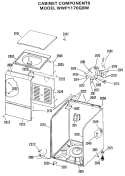 CABINET COMPONENTS Diagram and Parts List for WWP1170GBW  General Electric Washer