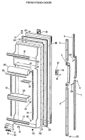 FRESH FOOD DOOR Diagram and Parts List for TFX24EGC  General Electric Refrigerator