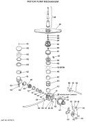 MOTOR PUMP MECHANISM Diagram and Parts List for GSD400Y-06BS  General Electric Dishwasher