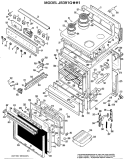 Section Diagram and Parts List for JB391G*H1  General Electric Range