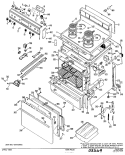 Section Diagram and Parts List for JBP23*J1  General Electric Range