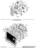 DOOR LOWER OVEN Diagram and Parts List for JKP77G*J1  General Electric Microwave Oven Combo