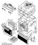 Section Diagram and Parts List for JSC27G*J1  General Electric Range