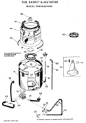 TUB, BASKET & AGITATOR Diagram and Parts List for WWA5304VNL  General Electric Washer