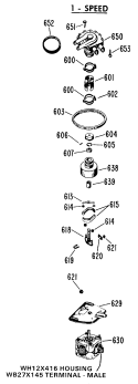 1 - SPEED Diagram and Parts List for WWA5304VNL  General Electric Washer