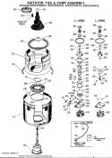 AGITATOR, TUB & PUMP ASSEMBLY Diagram and Parts List for WWC8000FAL  General Electric Washer