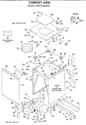 CABINET ASM. Diagram and Parts List for WWC7000FAL  General Electric Washer