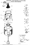 AGITATOR, TUB & MOTOR / CLUTCH ASM. Diagram and Parts List for WWC7000FAL  General Electric Washer