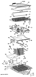 Section Diagram and Parts List for TBF16SGCL  General Electric Refrigerator