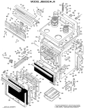 Section Diagram and Parts List for JB600G*J4  General Electric Range