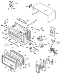 Section Diagram and Parts List for JEM824002  General Electric Microwave