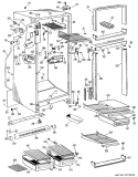Section Diagram and Parts List for TBF16DJB  General Electric Refrigerator