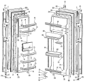 Part Location Diagram of WR71X1745 GE SHELF DOOR MODULE Assembly