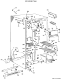 FREEZER SECTION Diagram and Parts List for TFX22KHB  General Electric Refrigerator