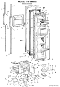 FREEZER DOOR Diagram and Parts List for TFX24FHB  General Electric Refrigerator
