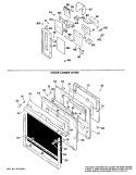 DOOR LOWER OVEN Diagram and Parts List for JKP77G*J2  General Electric Microwave Oven Combo
