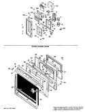 DOOR LOWER OVEN Diagram and Parts List for JKP67G*J2  General Electric Microwave Oven Combo