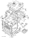 COOKTOP & CASE PARTS Diagram and Parts List for JMP26G*J2  General Electric Range