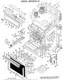 Section Diagram and Parts List for JB400G*J3  General Electric Range