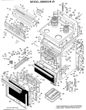 Section Diagram and Parts List for JB600G*J5  General Electric Range