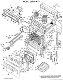 Section Diagram and Parts List for JBP26*J3  General Electric Range