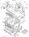 LOWER OVEN Diagram and Parts List for JKP77G*J3  General Electric Microwave Oven Combo