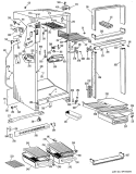 Section Diagram and Parts List for TBF14DGR  General Electric Refrigerator