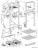 Section Diagram and Parts List for TBF14VGB  General Electric Refrigerator