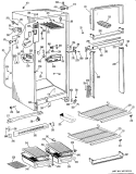 Section Diagram and Parts List for TBF16VGB  General Electric Refrigerator