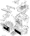 Section Diagram and Parts List for JHP56G*J3  General Electric Range