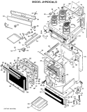 Section Diagram and Parts List for JHP63G*J3  General Electric Range