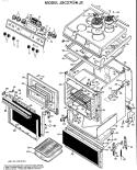 Section Diagram and Parts List for JSC27G*J2  General Electric Range