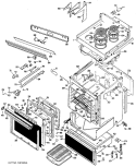 Section Diagram and Parts List for JHP56V*K1  General Electric Range