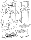 Section Diagram and Parts List for TBF16VGR  General Electric Refrigerator