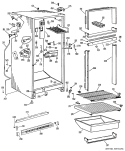 Section Diagram and Parts List for TBF16XJBL  General Electric Refrigerator