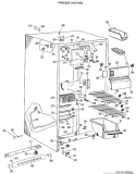 FREEZER SECTION Diagram and Parts List for TFX20DHF  General Electric Refrigerator
