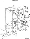 FREEZER SECTION Diagram and Parts List for TFX20KHF  General Electric Refrigerator