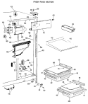 FRESH FOOD SECTION Diagram and Parts List for TFX20KHF  General Electric Refrigerator