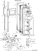 FREEZER DOOR Diagram and Parts List for TFX24RHE  General Electric Refrigerator