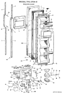 FREEZER DOOR Diagram and Parts List for TFX27EHE  General Electric Refrigerator