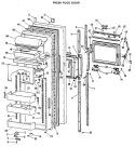 FRESH FOOD DOOR Diagram and Parts List for TFX27FHE  General Electric Refrigerator