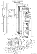 FREEZER DOOR Diagram and Parts List for TFX24FJB  General Electric Refrigerator
