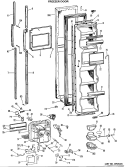 FREEZER DOOR Diagram and Parts List for TFX24RJC  General Electric Refrigerator