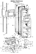 FREEZER DOOR Diagram and Parts List for TFX27FJB  General Electric Refrigerator